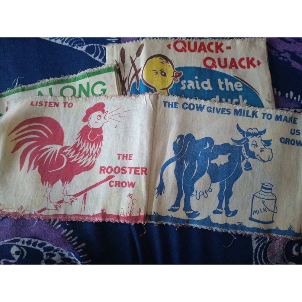 Vintage 1954 Ti-D-Tex Cloth Baby Book Quack-Quack Said  Duck Tid Tex Babys Farm